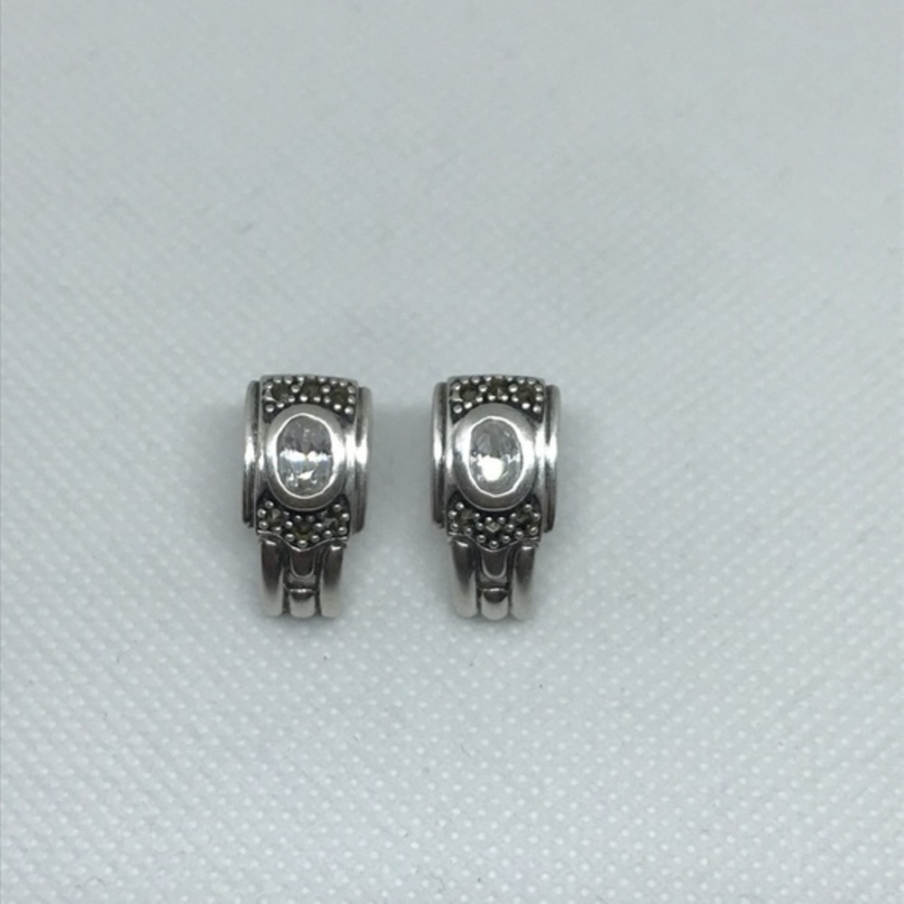 Fine 925 Silver Swarovski Crystals Earrings ✨ - Picture 2 of 4